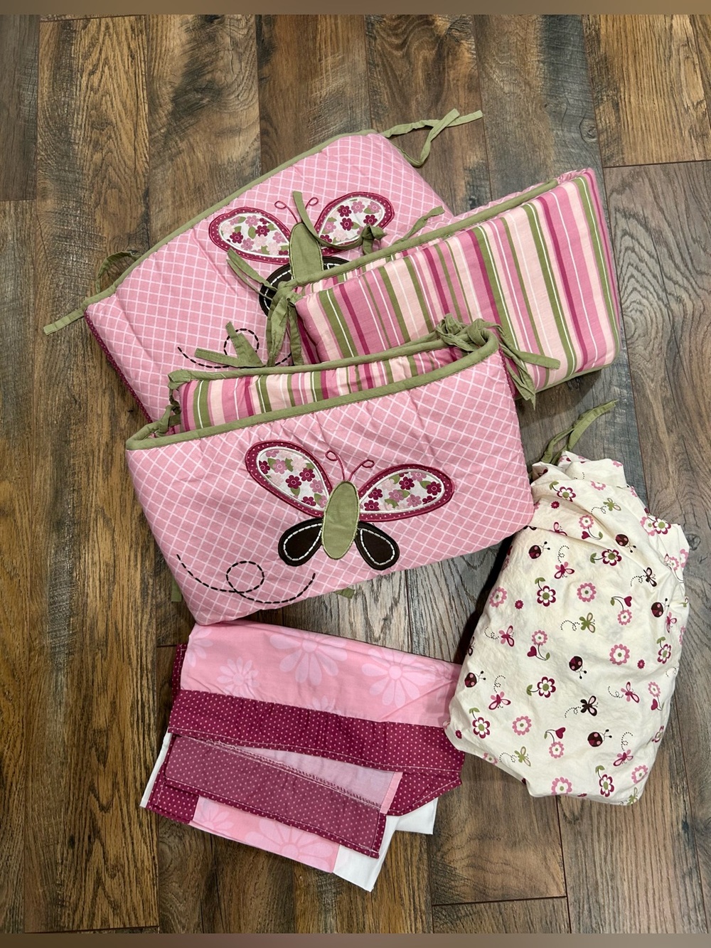 Vintage CoCaLo Baby nursery collection Bedtime Originals set Pink Butterfly